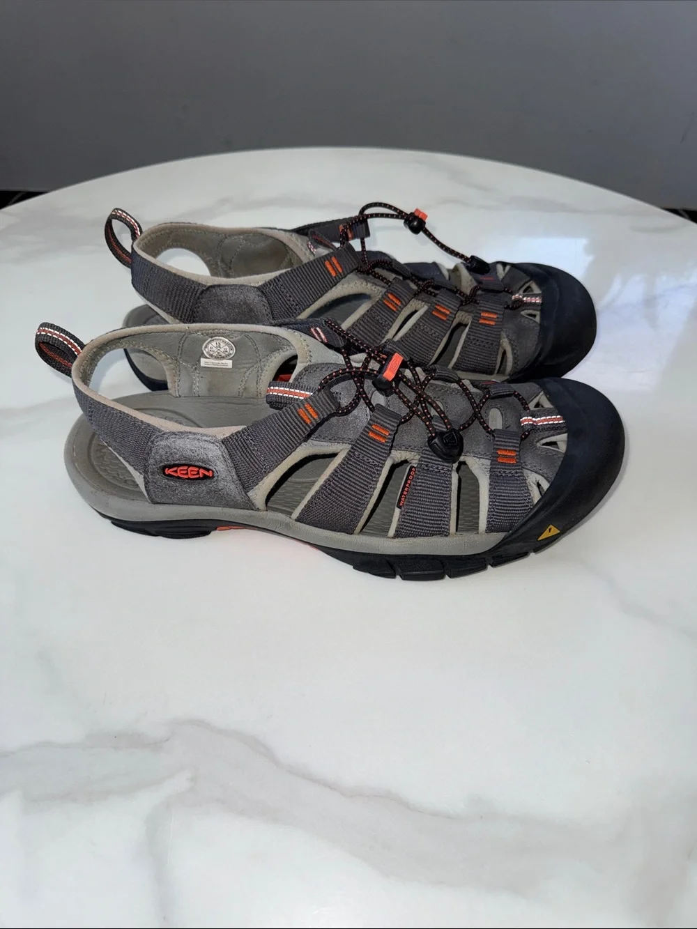 Keen Men’s Gray and Orange Closed-Toe Sport Sandals